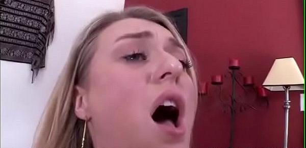  Sexy blonde swallows for the first time 1